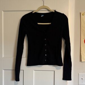 Old Navy Black Button-Down Shirt